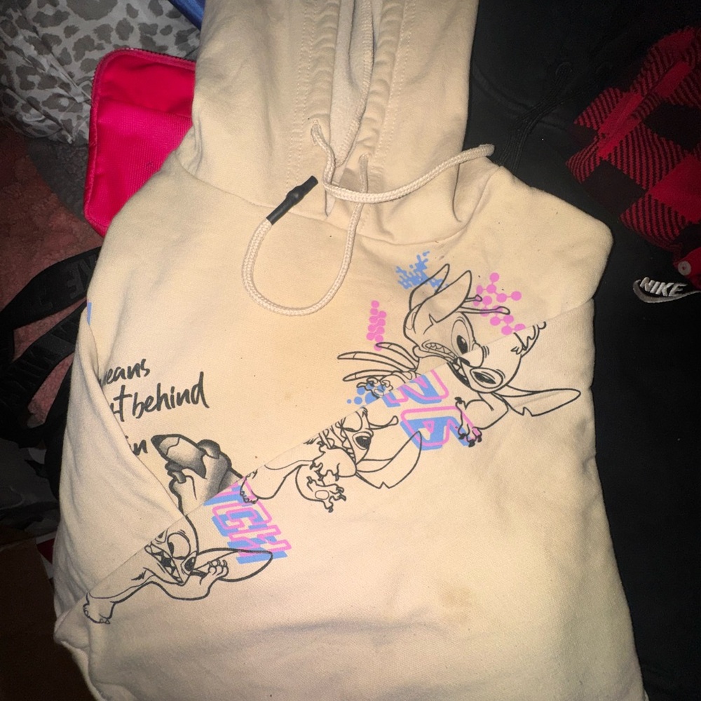 Disney Stitch Cream Graphic Hoodie